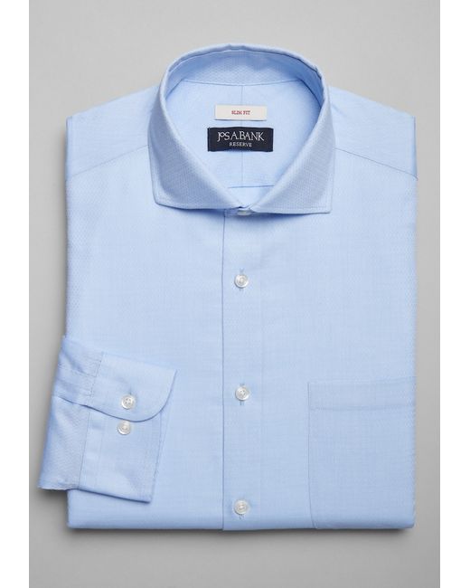 JoS. A. Bank Big Tall Reserve Collection Slim Fit Cutaway Collar Micro Pattern Dress Shirt 15 1/2x36
