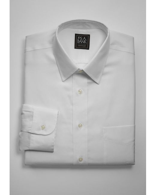 JoS. A. Bank Traveler Collection Tailored Fit Point Collar Dress Shirt 17 1/2x34