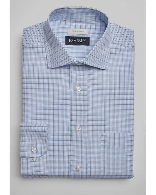 JoS. A. Bank Tailored Fit Classic Check Dress Shirt 16 1/2 34/35