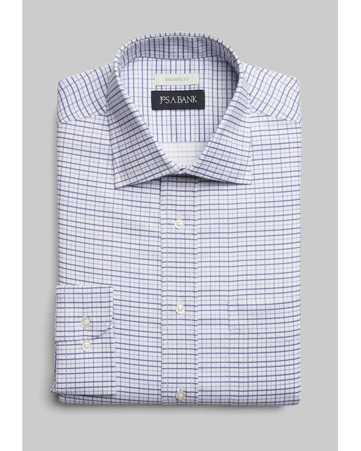 JoS. A. Bank Tailored Fit Check Spread Collar Dress Shirt 15 32/33