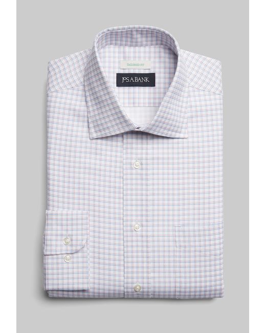 JoS. A. Bank Tailored Fit Double Check Dress Shirt 17 32/33
