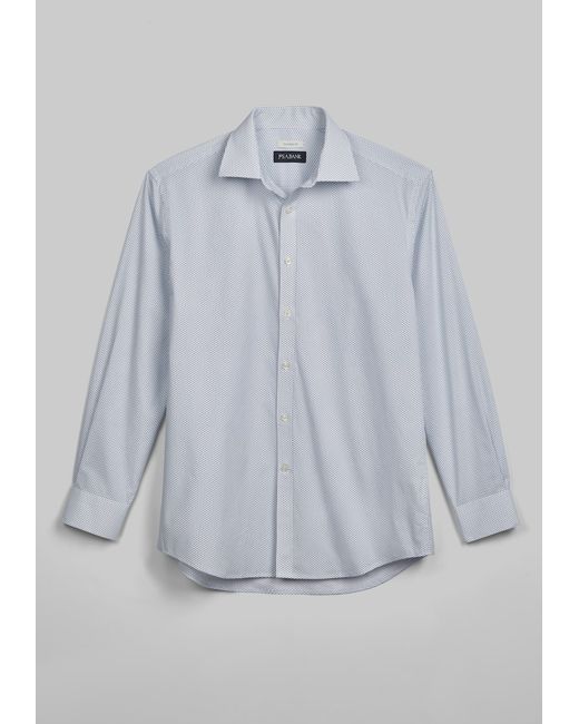 JoS. A. Bank Tailored Fit Spread Collar Micro Geo Casual Shirt Medium