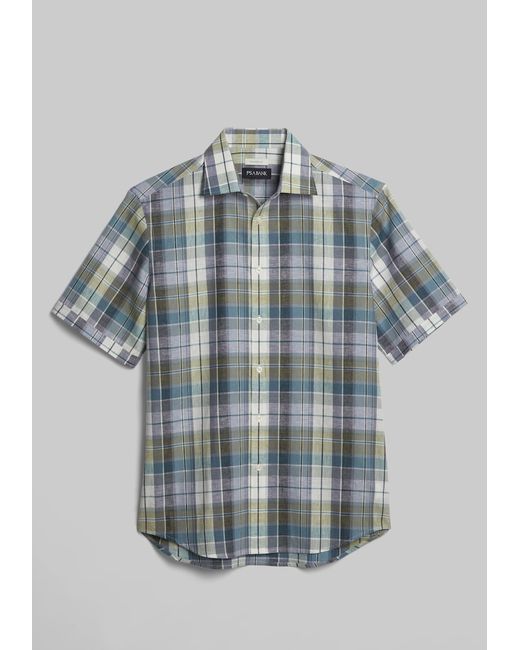 JoS. A. Bank Big Tall Tailored Fit Shadow Check Blend Casual Shirt XX Large