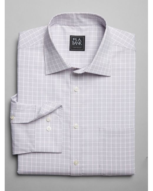 JoS. A. Bank Traveler Collection Tailored Fit Check Casual Shirt Medium