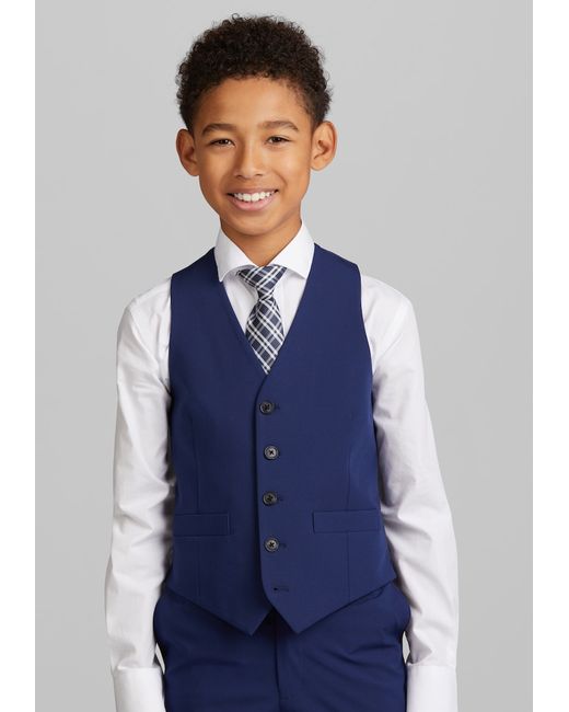 JoS. A. Bank 1905 Navy Collection Boys Solid Suit Separates Vest Bright 14
