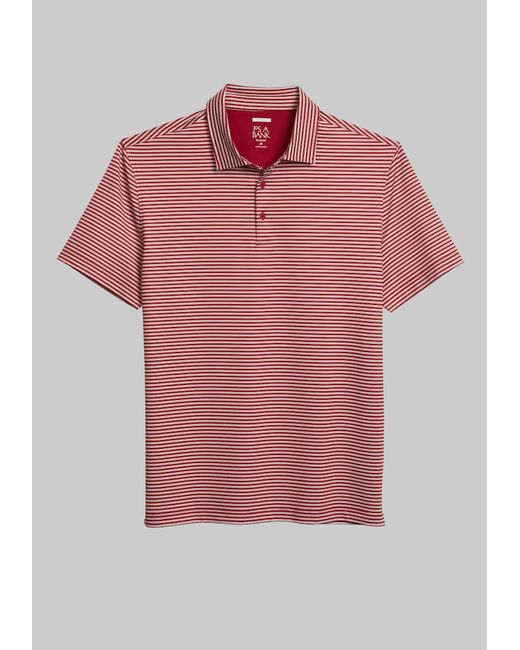 JoS. A. Bank Traveler Collection Tailored Fit Stripe Performance Polo Small