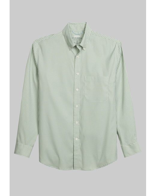 JoS. A. Bank Traveler Collection Motion Tailored Fit Gingham Casual Shirt Large