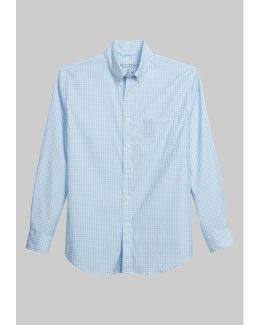 JoS. A. Bank Traveler Collection Motion Tailored Fit Gingham Casual Shirt X Large
