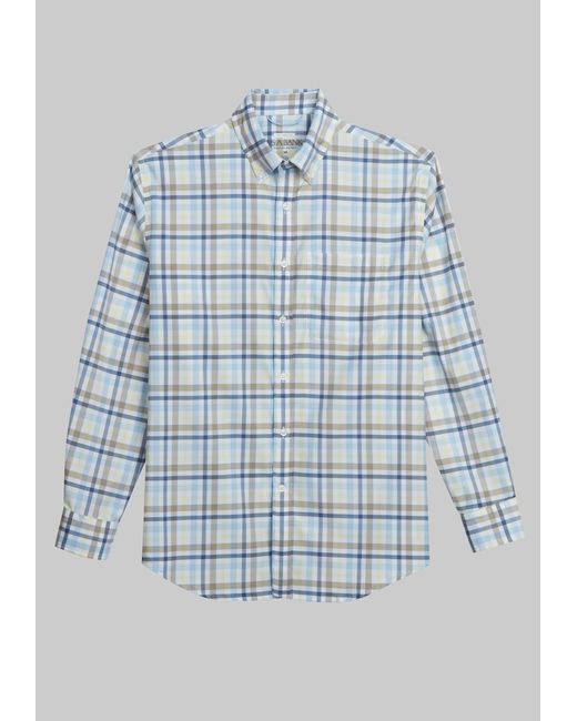 JoS. A. Bank Big Tall Traveler Collection Motion Tailored Fit Super Large Plaid Casual Shirt 2 X