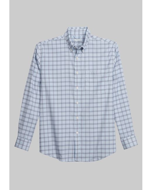 JoS. A. Bank Traveler Collection Motion Tailored Fit Grid Casual Shirt Medium