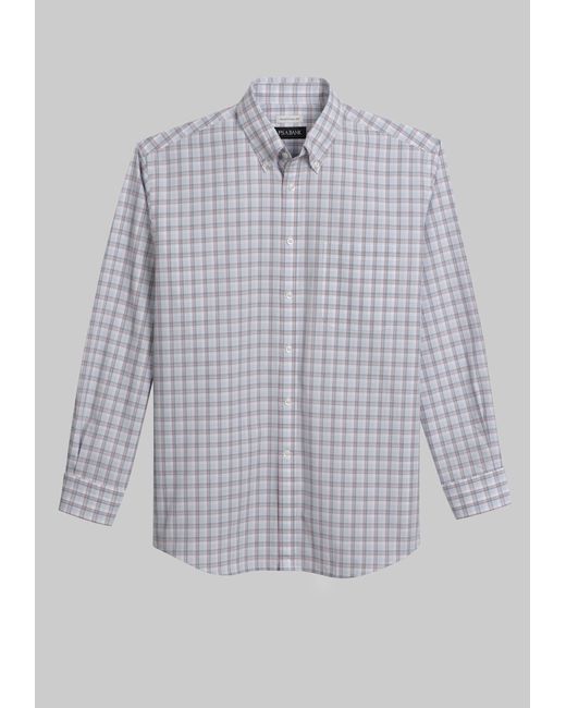 JoS. A. Bank Traditional Fit Shadow Plaid Casual Shirt Medium