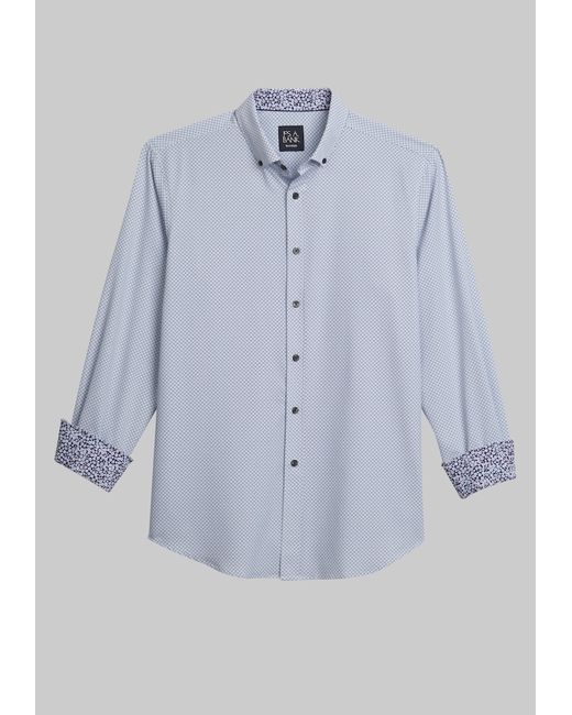 JoS. A. Bank Traveler Collection Tailored Fit Geo Dot Print Casual Shirt Medium