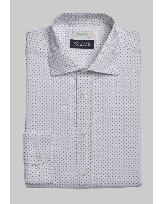 JoS. A. Bank Tailored Fit Spread Collar Geo Dress Shirt 17 34/35