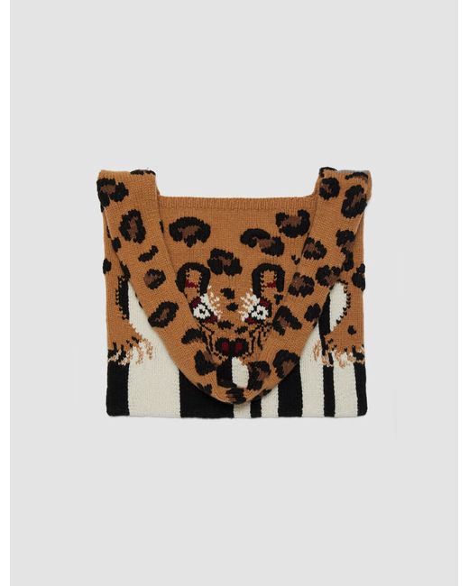 Joseph Leopard Knit Bag