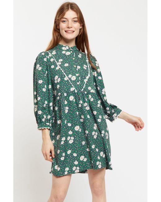 Louche Suzanne Roaring Daisy Print Long Sleeve Mini Dress
