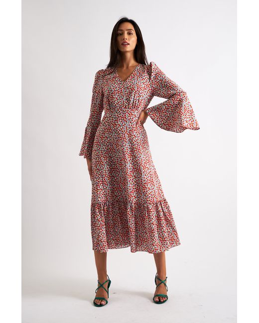 Louche Bathilde Strawberry Fields Print Midi Dress