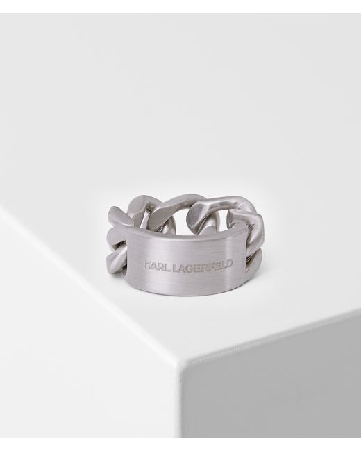 Karl Lagerfeld K/id Plaque Chain Ring Man
