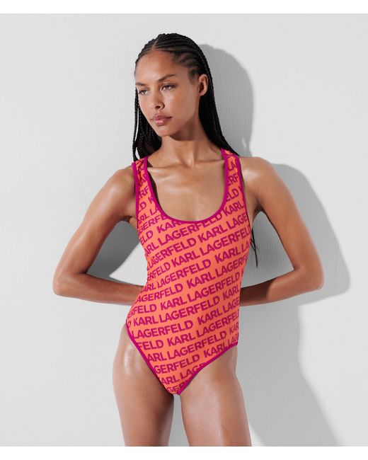 Karl Lagerfeld Swirl-print Swimsuit