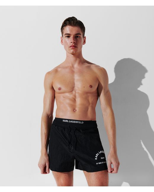 Karl Lagerfeld Rue St-guillaume Double Waistband Board Shorts Man