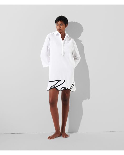 Karl Lagerfeld Karl Signature Beach Shirt Dress