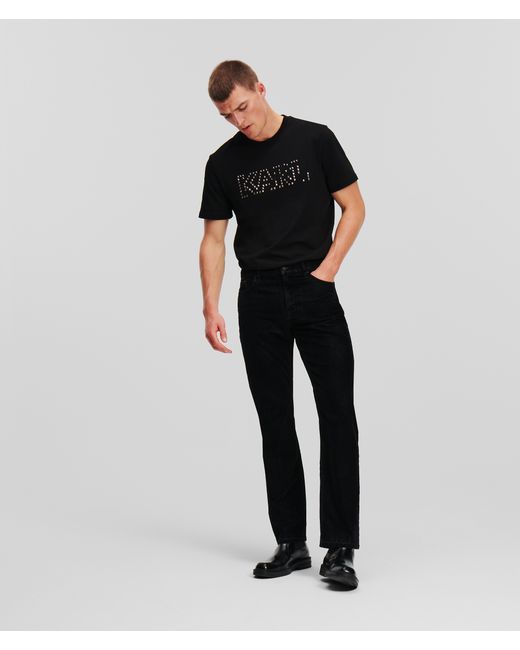 Karl Lagerfeld Flocked Denim Straight-leg Jeans Man