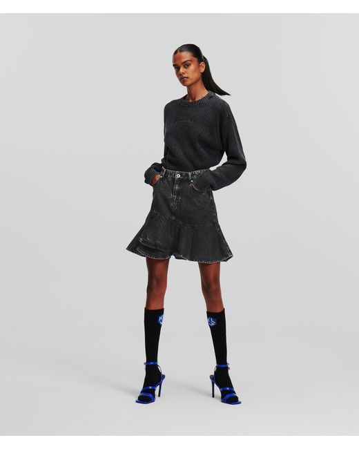 Karl Lagerfeld Klj Ruffled Denim Mini Skirt