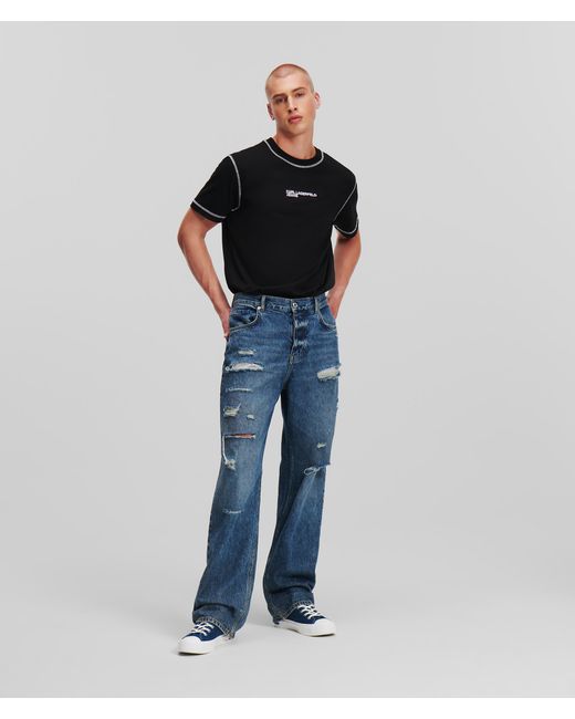 Karl Lagerfeld Klj Distressed Relaxed Jeans Man
