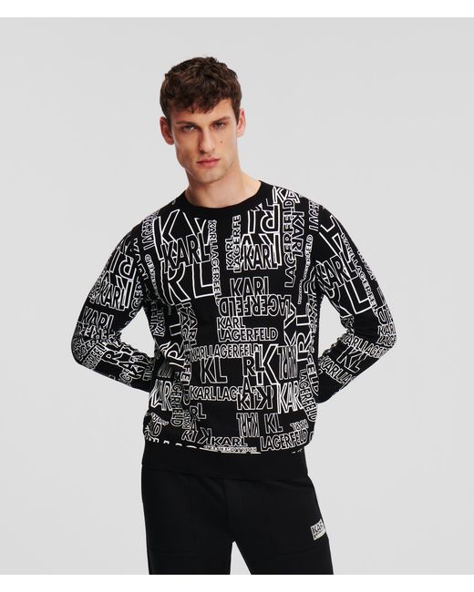 Karl Lagerfeld Logo Print Knit Sweater Man