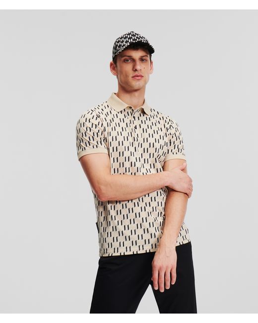 Karl Lagerfeld Patterned Polo Shirt Man