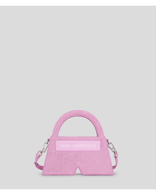 Karl Lagerfeld Ikon K Small Crystal Top-handle Bag