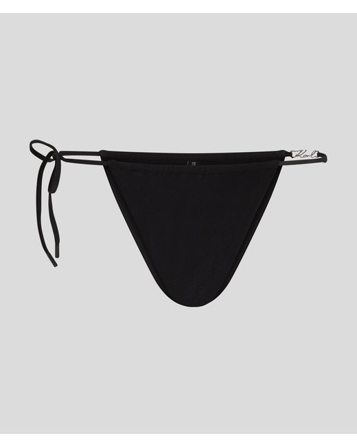 Karl Lagerfeld Karl Signature Shiny String Bikini Bottoms