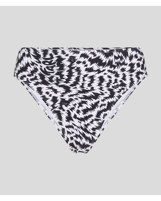 Karl Lagerfeld Animal Print High-rise Bikini Bottoms