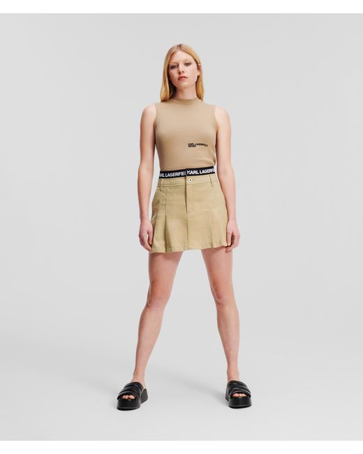 Karl Lagerfeld Klj Logo Pleated Mini Skirt