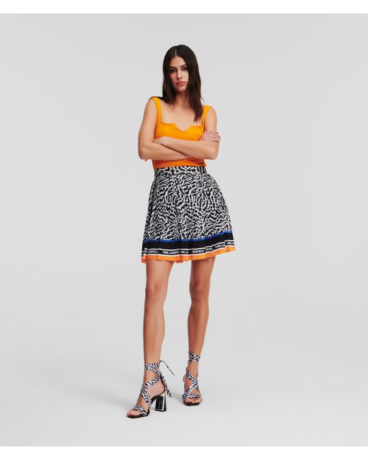 Karl Lagerfeld Zebra-print Pleated Mini Skirt