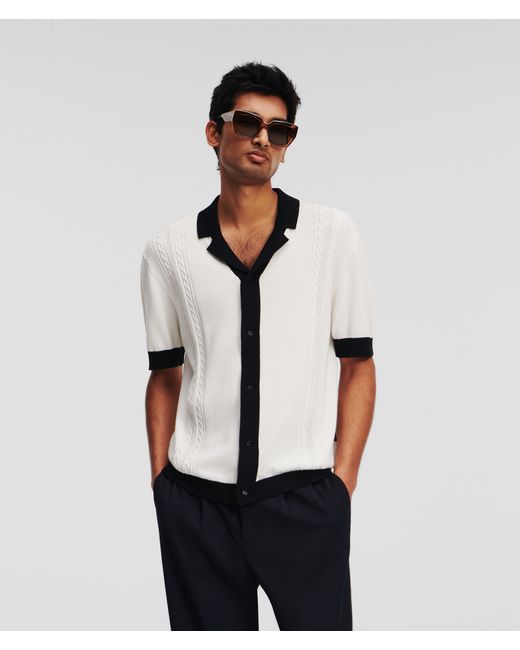 Karl Lagerfeld Knitted Short-sleeved Shirt Man