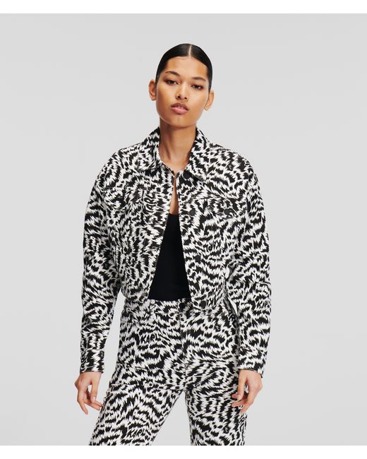 Karl Lagerfeld Zebra-print Denim Jacket