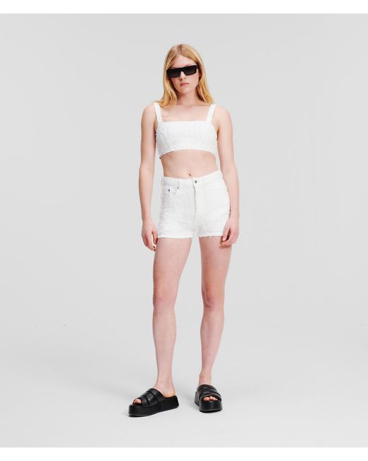 Karl Lagerfeld Klj High-waisted Bouclé Shorts