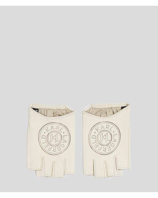 Karl Lagerfeld K/circle Perforated Fingerless Gloves