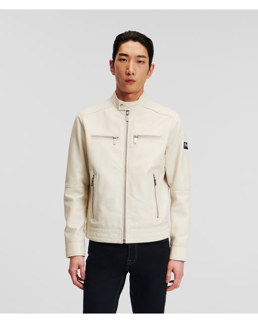 Karl Lagerfeld Zip-up Leather Jacket Man