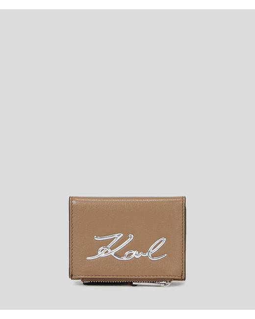 Karl Lagerfeld K/signature Trifold Zip Card Holder