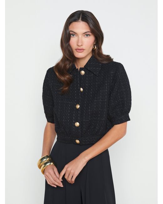 L'agence Cove Cropped Tweed Jacket