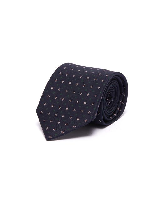 Drake's Geometric print silk tie