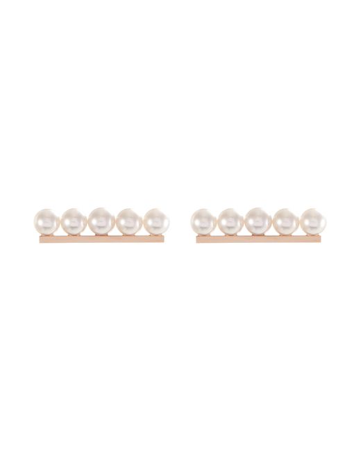 Tasaki Balance Akoya pearl 18k rose gold earrings