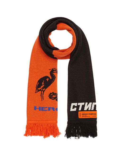 Heron Preston Cyrillic letter colourblock scarf