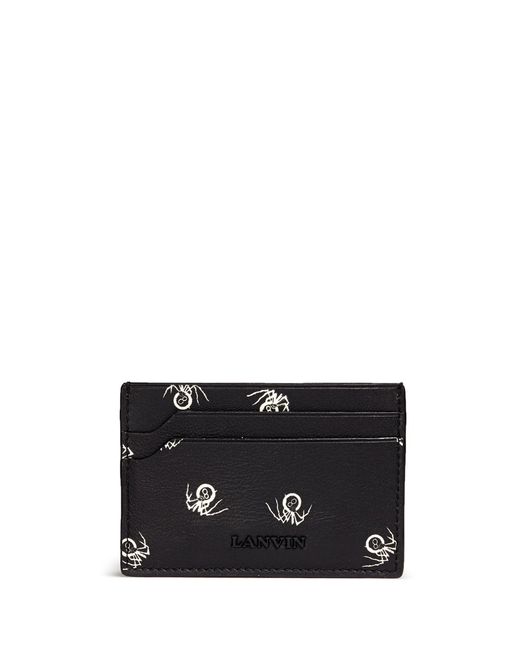 Lanvin widow print leather card case