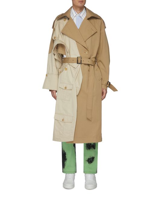 Feng Chen Wang Panelled belted trench coat