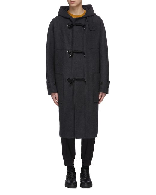 Solid Homme Hooded toggle fastening duffle coat