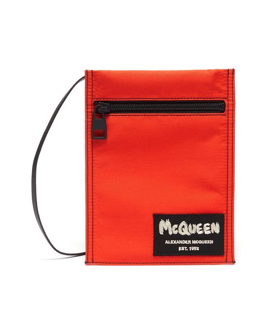 Alexander McQueen Logo Embroidered Patch Crossbody Pouch