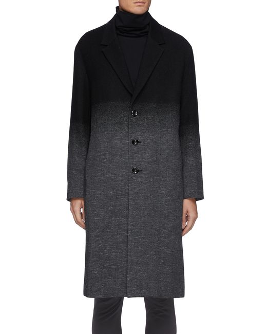 Attachment Single Breasted Wool Cashmere Faded Contrast Long Coat