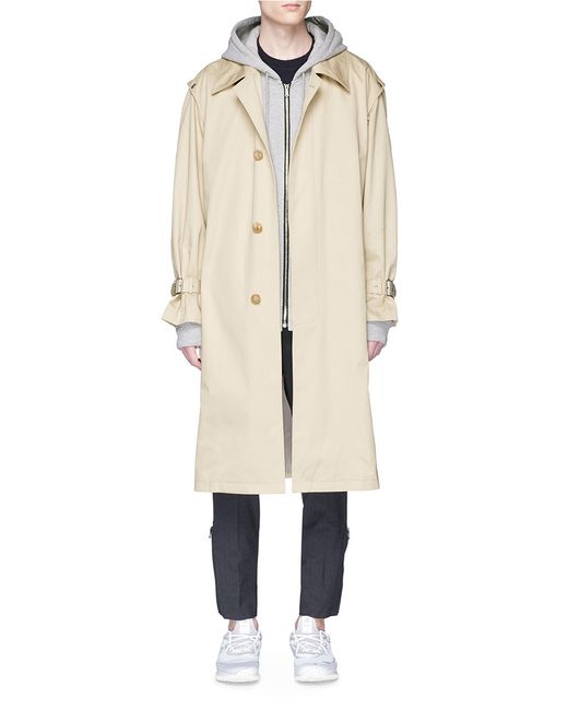 Solid Homme Two-in-one trench coat and zip hoodie